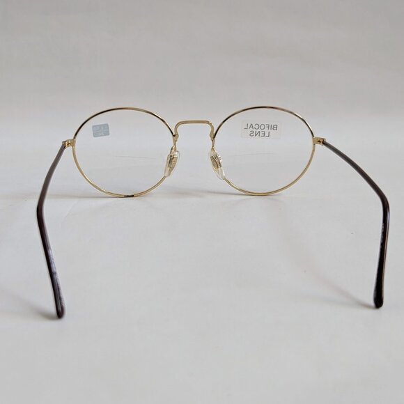 NWT Vintage 90's Round Metal Bi-Focal Reading Glasses (Gold/Tortuga) - Picture 4 of 5